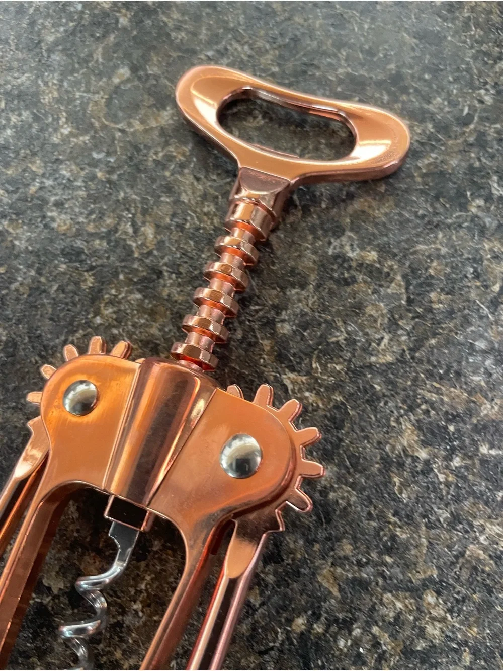 Rose Gold Corkscrew Linen Pouch with Corkscrew Illustration
